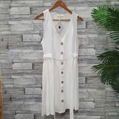  Womens  Size 12 Casual Dress White 