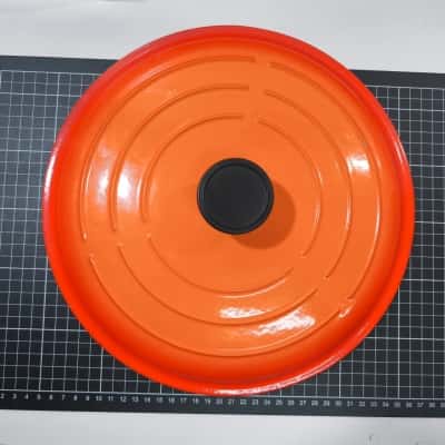 Lid Only Le Creuset Cast Iron Dutch Flame (orange) PreOwned As New 