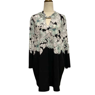 beme Womens  Size S Blouse Black  / Green / White Floral 