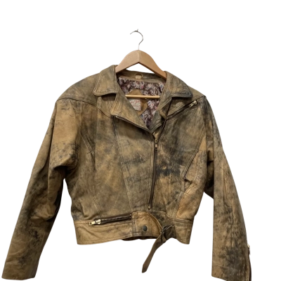  Leather Jacks Women’s vintage Leather Jacket Size L Brown / Camouflage / Mustard / Pattern 