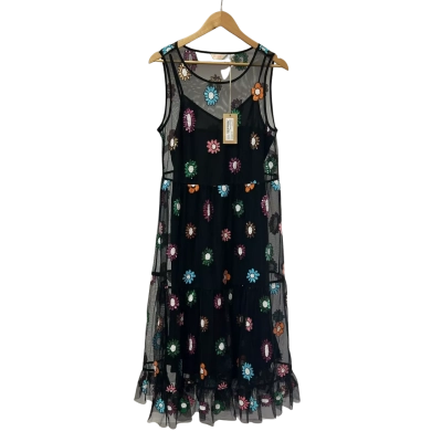Gorman Womens Size 10 Maxi Dress Black / Multicoloured BNWT