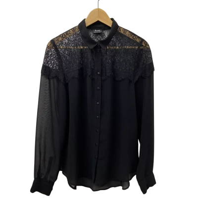 Bardot Womens  Size 10 Long Sleeve Shirt Black  