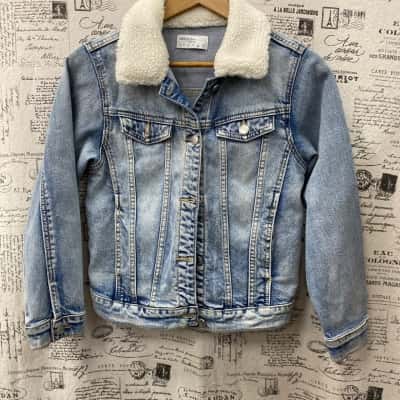 Decjuba Womens  Size 14 Denim Jacket Blue / White 