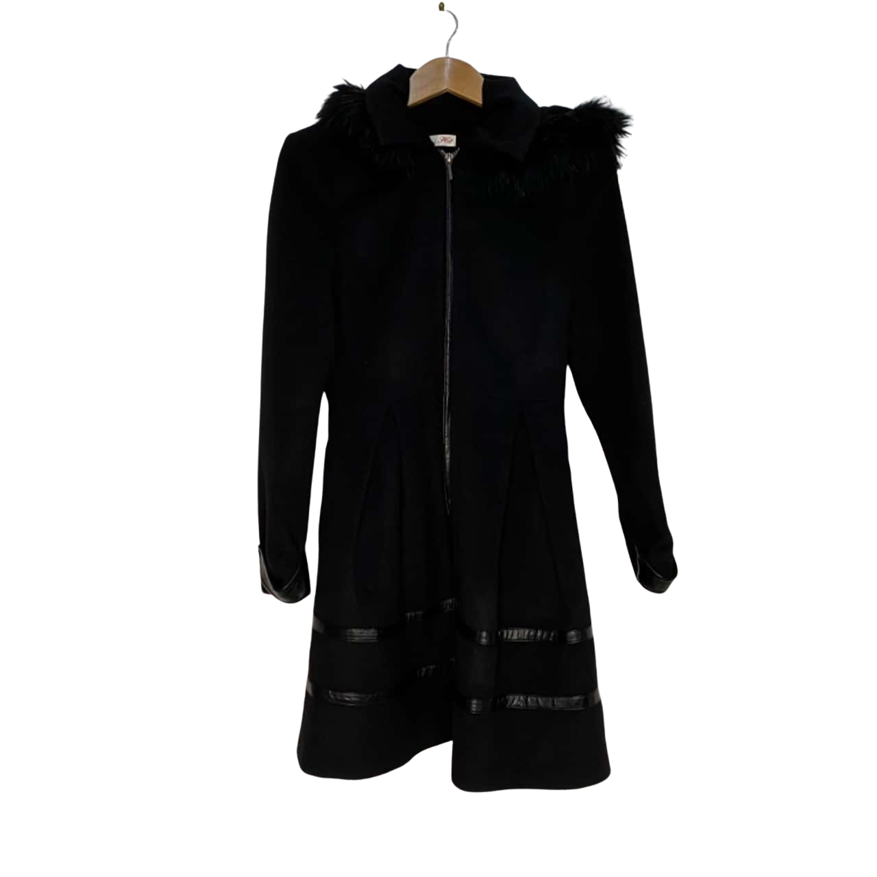 Alannah Hill Womens Size 6 Hood Jacket / Winter Coat Black (s)