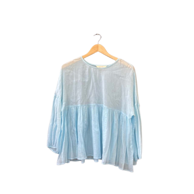 Gorman Size 8 3/4 Sleeve Top Blue 