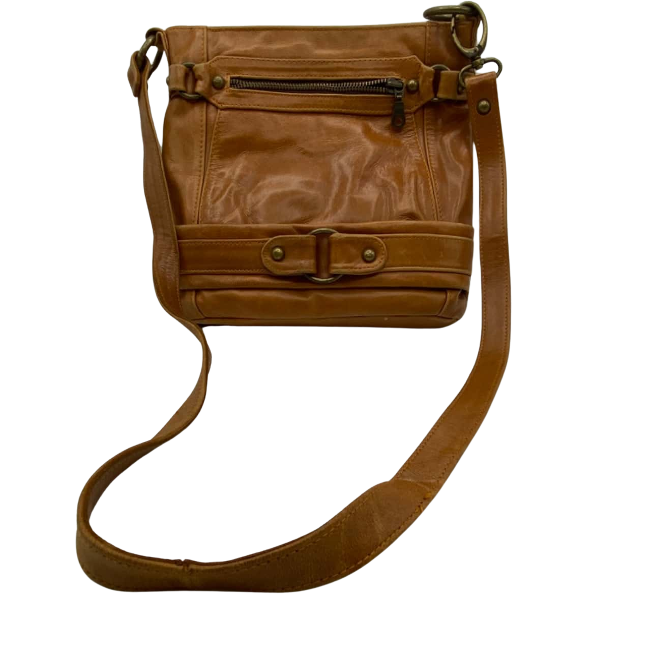 Vintage Mogil Womens Leather Shoulder Bag Brown 25 cm x 24 cm