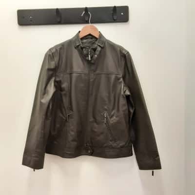 Liz Jordan Womens  Size XL Chocolate Brown Lined Leather Jacket 