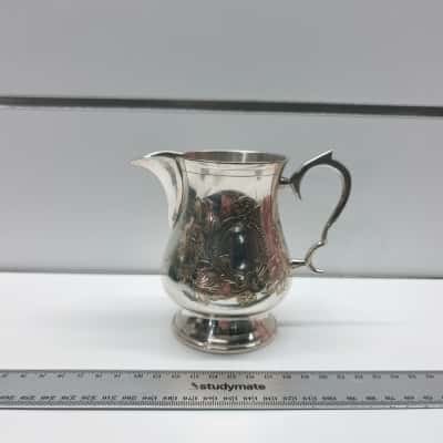 Vintage Engraved Silver-Plated Creamer/Jug