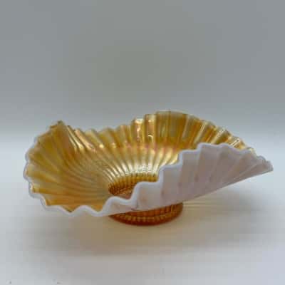 Patterned Carnival Glass Dish 