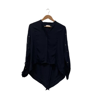 Sass & Bide Womens  Size 12 Button Up Top Navy Blue 