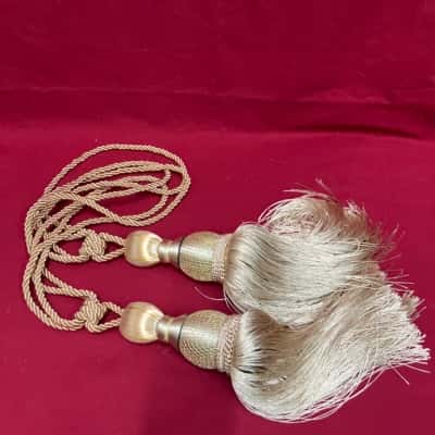 Golden Curtain Tie Backs with Tassels Set of 2 