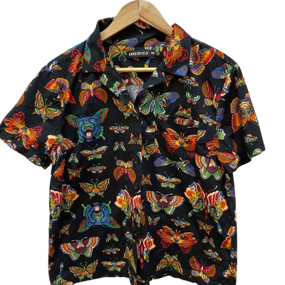 Dangerfield Unisex  Size 10 Short Sleeve Shirt Black  / Multicoloured / Pattern 