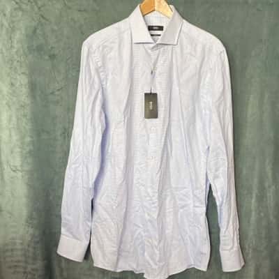 Boss Hugo Boss Mens Blue / Pattern Long Sleeves Size 42L/16.5US