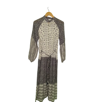Tigerlily Womens  Size 12 Long Sleeve Dress Beige / Black  / Blue / Green / Pattern 