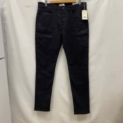 Ben Sherman Mens Stretch Skinny Fit Pants Size 32 / 33 Black/Dark Navy RRP$80