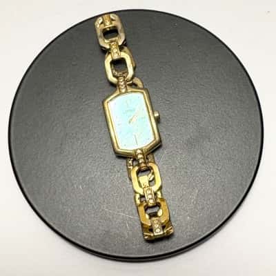 Vtg. Lorus Gold Tone Watch Featuring Crystals