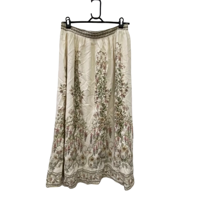 Max Studio Womens  Size M Maxi Skirt Beige / Cream / Floral / Multicoloured 
