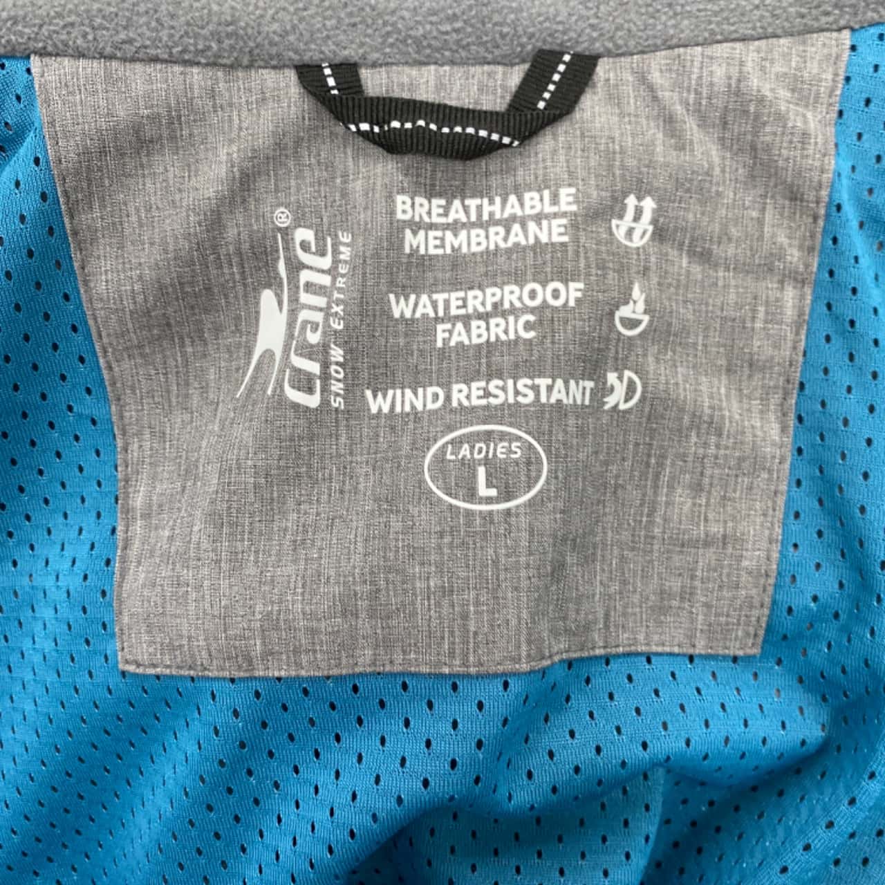 Crane Womens Size L Hood Jacket Blue / Grey (s)
