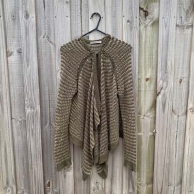 Womens Scanlan Theodore Size M/L Cardigan Green / Silver 