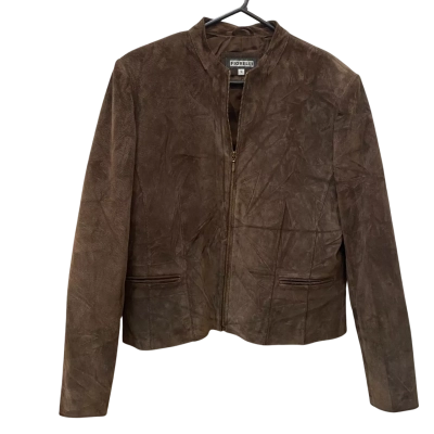 Vintage Fiorelli Womens Size 16 Leather Jacket Brown 