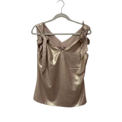 BNWT Review  Size 10 Sleeveless Top Beige / Gold rrp$139.95