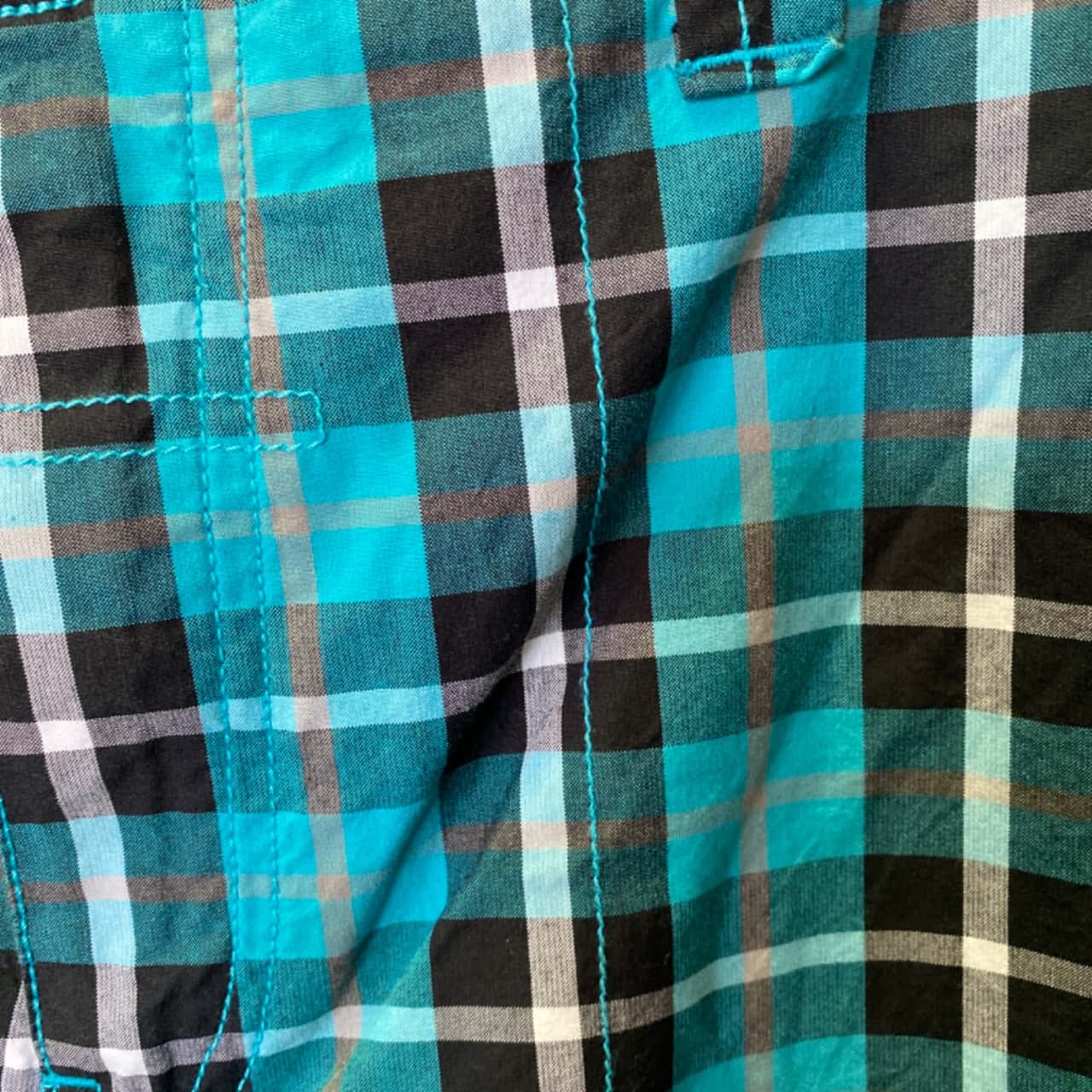 David Smith Mens Size 38/97R Aqua / Checked