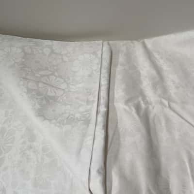 Damask White fabric. 7 metres x 1.6 metres 