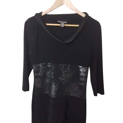 Frank Lyman Womens Size 8 Long Sleeve Top Black  