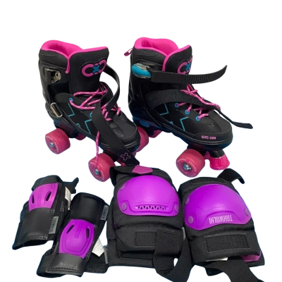 Gold Cross Kids Roller Skates + accessories Blue / Green / Pink  / Purple 