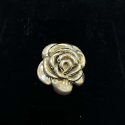 925 Stamped Puffed Rose Pendant 
