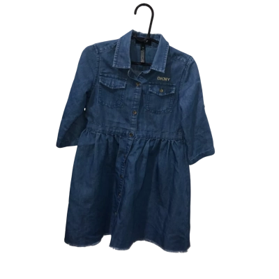 Kids DKNY Blue Denim Look Dress Size 5 