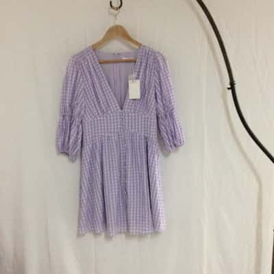 Jean Jail Women's  Size 12 Long Sleeve Dress Purple / White 