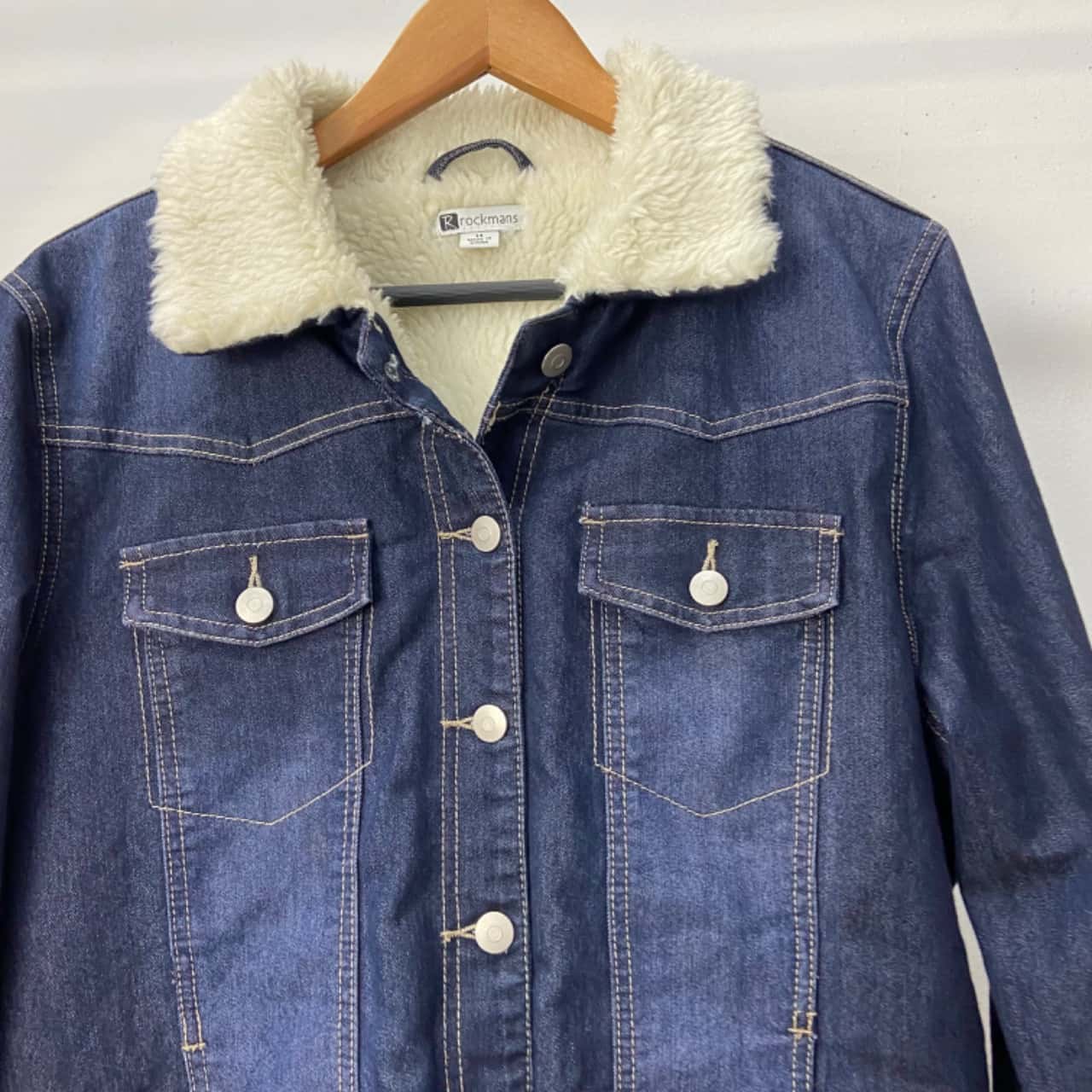 Rockmans Womens Size 14 Denim Fleece Jacket