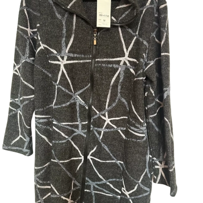  Womens  Size M Long Sleeve Dress Black  / Blue / Pattern / White 