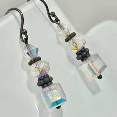 Vintage 925 Crystal Drop Earrings 