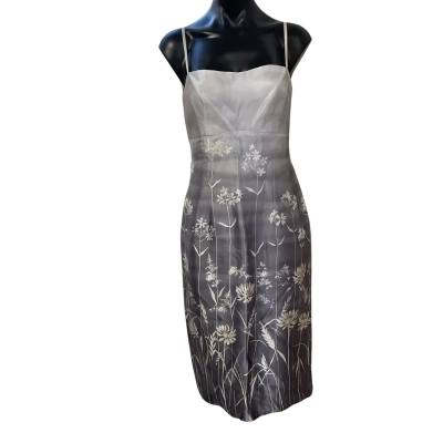  Guava   Size 10 Shoestring Strap Dress Floral / Grey / White 