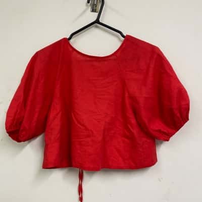 Petal + Pup Womens  Size 8 Cropped Top / Short Sleeve Top Red 