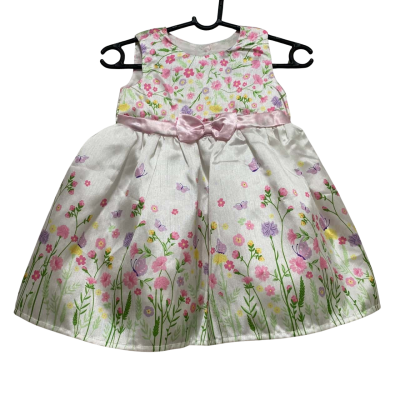 Ollies Place Kids  Size 00- 3-6m  White Floral Dress  