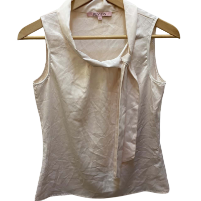Review Womens  Size 6 Sleeveless Top Cream 