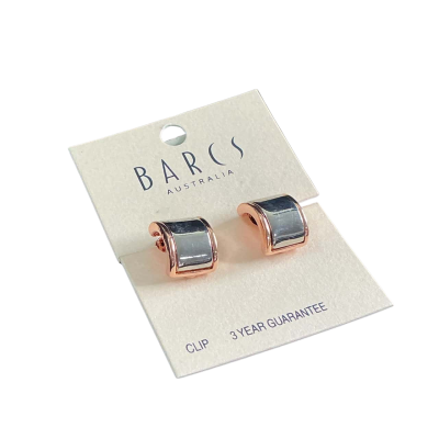 Barcs Australia Womens Rose Gold / Silver tone clip on earrings BNWT