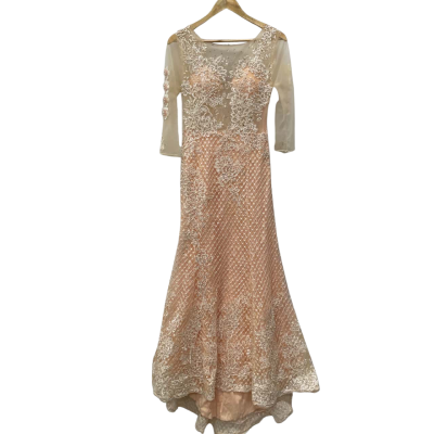  Womens  Size 6 Wedding Dress With Beads & Pearls  Cream 