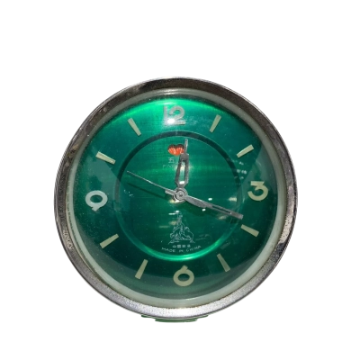 Five Rams Mechanical Alarm Clock - Emerald Green Dial
