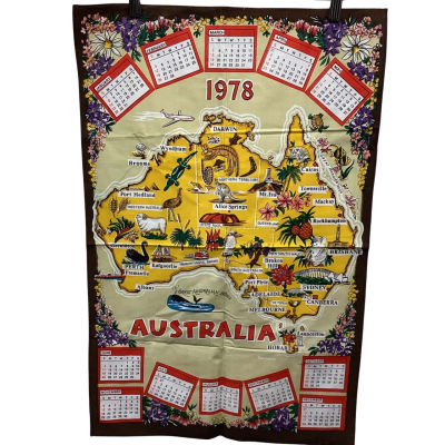 Vintage - 100% Cotton Tea Towels x 6 - 1978 - Australia
