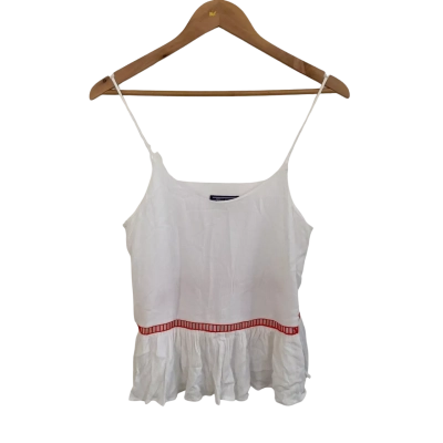 Tommy Hilfiger Womens  Size 6 Cami  / Shoestring Strap Top Red / White 