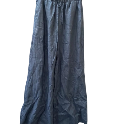 Dissh Size 10 Wide Leg Linen Pants Black  