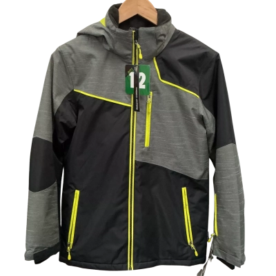 Crane Kids Size 12 Snow Jacket Black  / Grey / Yellow BNWT