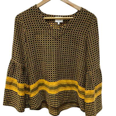 Seed Heritage Womens  Size 8 Long Sleeve Top Black  / Yellow 