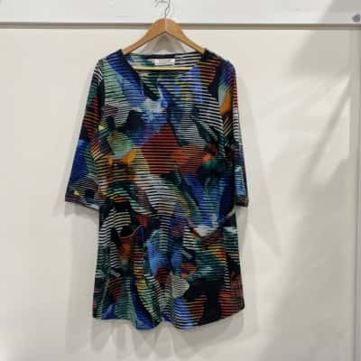 Virtuelle Womens  Size S   3/4 Sleeve Top Multicoloured 