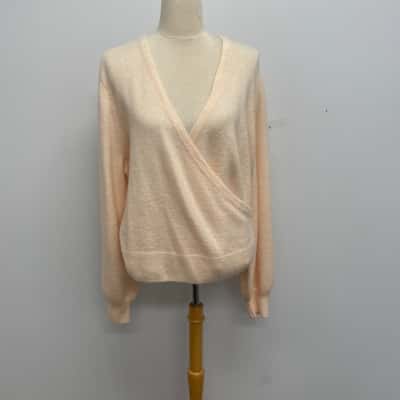Review Classy Champagne Coloured /Super Soft /Wool Blend / Cross Over Front Detail Jumper Size 18 - Brand New with Tags - RRP$169.95