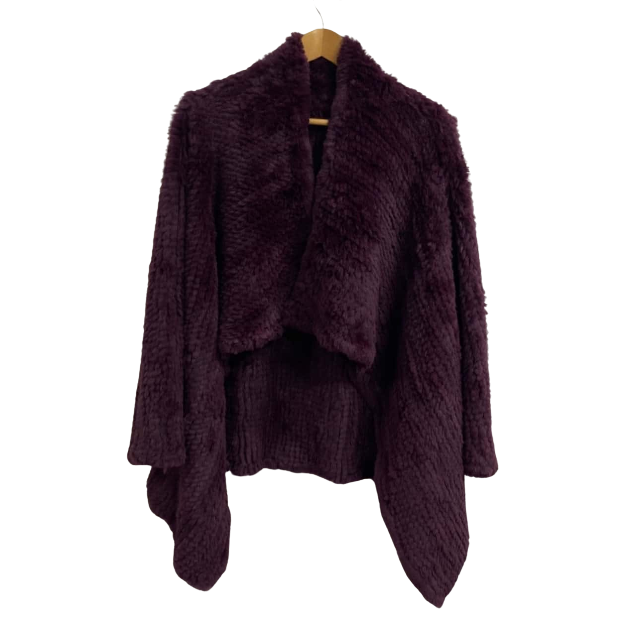 Rabbit Fur Jacket Purple Mauve M